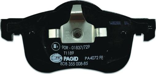 HELLA PAGID 8DB 355 008-851 - Тормозные колодки, дисковые, комплект autospares.lv