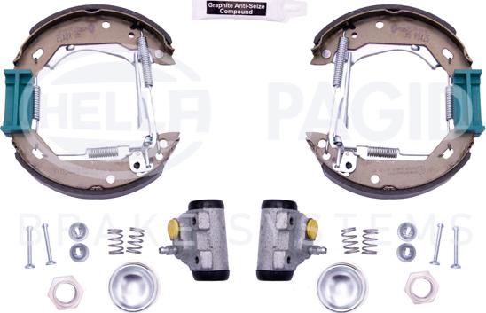 HELLA PAGID 8DB 355 003-961 - Комплект тормозных колодок, барабанные autospares.lv