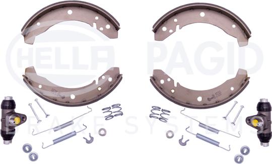 HELLA PAGID 8DB 355 003-521 - Комплект тормозных колодок, барабанные autospares.lv