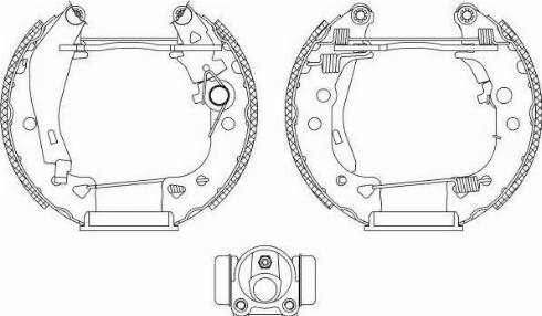 HELLA PAGID 8DB 355 003-801 - Комплект тормозных колодок, барабанные autospares.lv