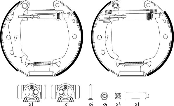 HELLA PAGID 8DB 355 003-821 - Комплект тормозных колодок, барабанные autospares.lv