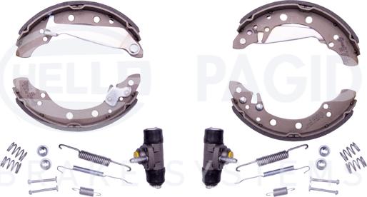 HELLA PAGID 8DB 355 003-351 - Комплект тормозных колодок, барабанные autospares.lv