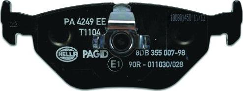 HELLA PAGID 8DB 355 007-981 - Тормозные колодки, дисковые, комплект autospares.lv