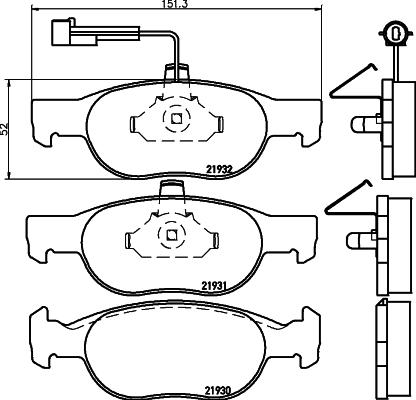 HELLA PAGID 8DB 355 007-921 - Тормозные колодки, дисковые, комплект autospares.lv