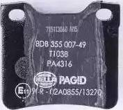 HELLA PAGID 8DB 355 007-491 - Тормозные колодки, дисковые, комплект autospares.lv