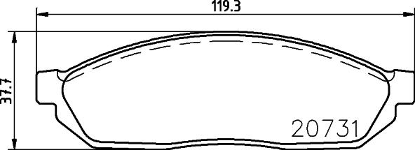 HELLA PAGID 8DB 355 007-281 - Тормозные колодки, дисковые, комплект autospares.lv