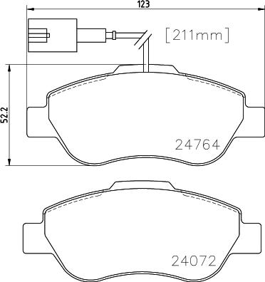 HELLA PAGID 8DB 355 019-921 - Тормозные колодки, дисковые, комплект autospares.lv