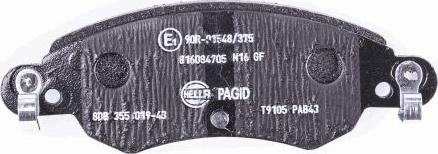 HELLA PAGID 8DB 355 019-431 - Тормозные колодки, дисковые, комплект autospares.lv