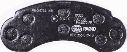 HELLA PAGID 8DB 355 019-101 - Тормозные колодки, дисковые, комплект autospares.lv