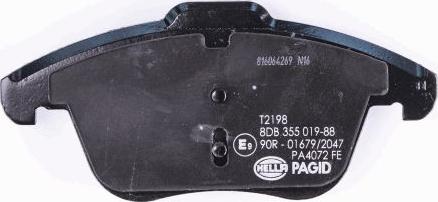 HELLA PAGID 8DB 355 019-881 - Тормозные колодки, дисковые, комплект autospares.lv