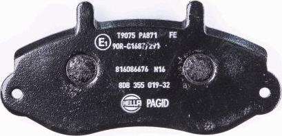 HELLA PAGID 8DB 355 019-321 - Тормозные колодки, дисковые, комплект autospares.lv