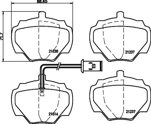 HELLA PAGID 8DB 355 019-241 - Тормозные колодки, дисковые, комплект autospares.lv