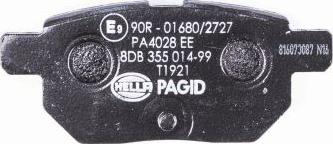 HELLA PAGID 8DB 355 014-991 - Тормозные колодки, дисковые, комплект autospares.lv