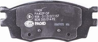 HELLA PAGID 8DB 355 014-921 - Тормозные колодки, дисковые, комплект autospares.lv