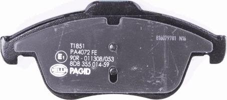 HELLA PAGID 8DB 355 014-591 - Тормозные колодки, дисковые, комплект autospares.lv