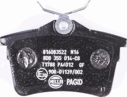 HELLA PAGID 8DB 355 014-081 - Тормозные колодки, дисковые, комплект autospares.lv