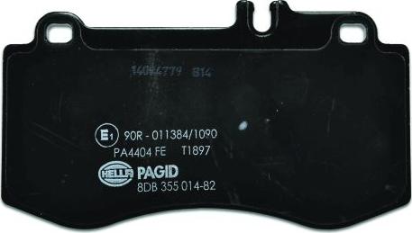 HELLA PAGID 8DB 355 014-821 - Тормозные колодки, дисковые, комплект autospares.lv