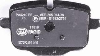 HELLA PAGID 8DB 355 014-361 - Тормозные колодки, дисковые, комплект autospares.lv