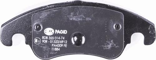 HELLA PAGID 8DB 355 014-741 - Тормозные колодки, дисковые, комплект autospares.lv