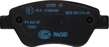 HELLA PAGID 8DB 355 015-491 - Тормозные колодки, дисковые, комплект autospares.lv