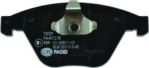 HELLA PAGID 8DB 355 015-601 - Тормозные колодки, дисковые, комплект autospares.lv