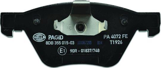 HELLA PAGID 8DB 355 015-031 - Тормозные колодки, дисковые, комплект autospares.lv