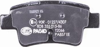 HELLA PAGID 8DB 355 015-861 - Тормозные колодки, дисковые, комплект autospares.lv