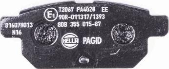 HELLA PAGID 8DB 355 015-871 - Тормозные колодки, дисковые, комплект autospares.lv