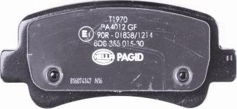 HELLA PAGID 8DB 355 015-301 - Тормозные колодки, дисковые, комплект autospares.lv