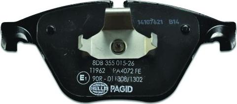 HELLA PAGID 8DB 355 015-261 - Тормозные колодки, дисковые, комплект autospares.lv