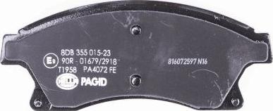 HELLA PAGID 8DB 355 015-231 - Тормозные колодки, дисковые, комплект autospares.lv