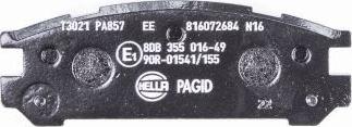 HELLA PAGID 8DB 355 016-491 - Тормозные колодки, дисковые, комплект autospares.lv