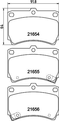 HELLA PAGID 8DB 355 016-431 - Тормозные колодки, дисковые, комплект autospares.lv