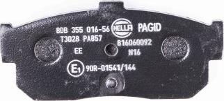 HELLA PAGID 8DB 355 016-561 - Тормозные колодки, дисковые, комплект autospares.lv