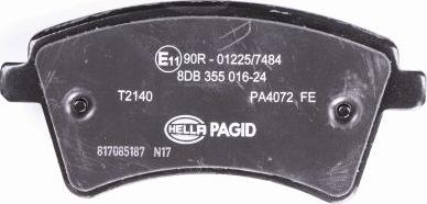 HELLA PAGID 8DB 355 016-241 - Тормозные колодки, дисковые, комплект autospares.lv