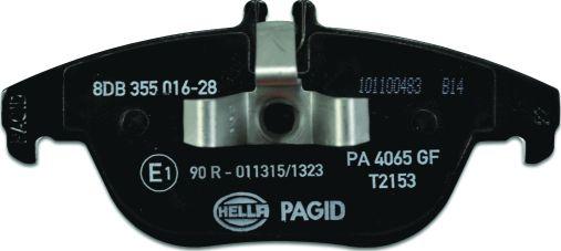 HELLA PAGID 8DB 355 016-281 - Тормозные колодки, дисковые, комплект autospares.lv