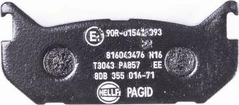 HELLA PAGID 8DB 355 016-711 - Тормозные колодки, дисковые, комплект autospares.lv