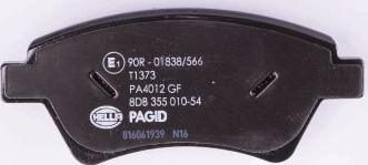 HELLA PAGID 8DB 355 010-541 - Тормозные колодки, дисковые, комплект autospares.lv