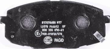 HELLA PAGID 8DB 355 010-611 - Тормозные колодки, дисковые, комплект autospares.lv