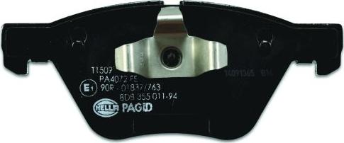 HELLA PAGID 8DB 355 011-941 - Тормозные колодки, дисковые, комплект autospares.lv