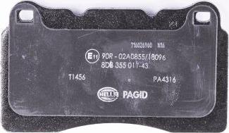 HELLA PAGID 8DB 355 011-431 - Тормозные колодки, дисковые, комплект autospares.lv