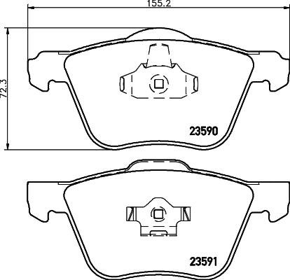 HELLA PAGID 8DB 355 011-571 - Тормозные колодки, дисковые, комплект autospares.lv