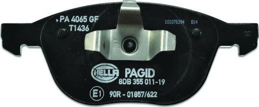 HELLA PAGID 8DB 355 011-191 - Тормозные колодки, дисковые, комплект autospares.lv