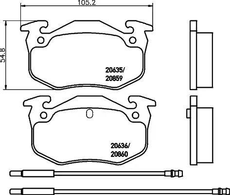 HELLA PAGID 8DB 355 018-921 - Тормозные колодки, дисковые, комплект autospares.lv