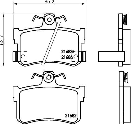 HELLA PAGID 8DB 355 018-611 - Тормозные колодки, дисковые, комплект autospares.lv