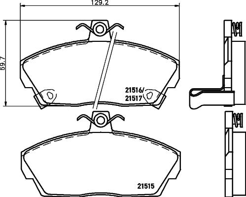 HELLA PAGID 8DB 355 018-031 - Тормозные колодки, дисковые, комплект autospares.lv