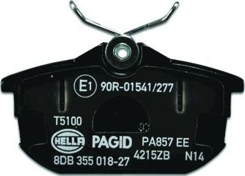 HELLA PAGID 8DB 355 018-271 - Тормозные колодки, дисковые, комплект autospares.lv