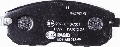 HELLA PAGID 8DB 355 013-991 - Тормозные колодки, дисковые, комплект autospares.lv