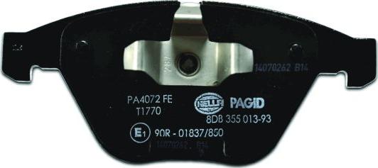 HELLA PAGID 8DB 355 013-931 - Тормозные колодки, дисковые, комплект autospares.lv