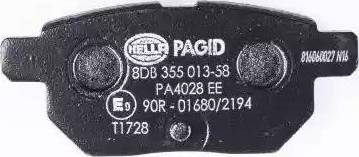 HELLA PAGID 8DB 355 013-581 - Тормозные колодки, дисковые, комплект autospares.lv